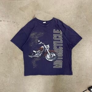 Vintage 90s Motorcycle Biker Anvil Tee Shirt Size XL